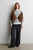 Second Female Forca V-Neck Knit in Light Grey