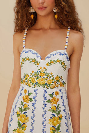 Farm Rio Sicily Midi Dress in Off White