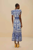 Farm Rio Shell Garden Maxi Dress in Blue