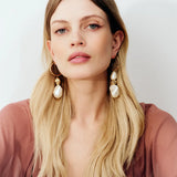 Vanessa Baroni Irregular Pearl Earrings in Gold