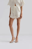 Malina Azura Embroidered Shorts in White