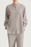 Style In Mandria Stripe Shirt in Brown