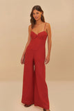 Farm Rio Red Petals Cup Maxi Jumpsuit