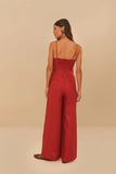 Farm Rio Red Petals Cup Maxi Jumpsuit