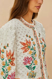 Farm Rio Garden Delight Rosewood Cardigan