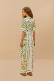 Farm Rio Folk Floral Off White Jumpsuit