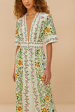 Farm Rio Folk Floral Off White Jumpsuit