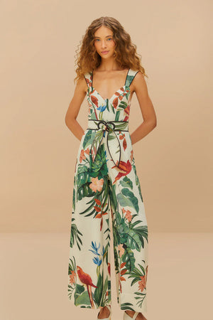 Farm Rio Midnight Macaw Fiesta Jumpsuit