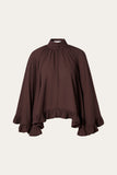 Malina Esti Cape Blouse in Chocolate