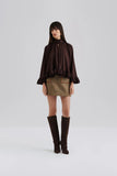 Malina Esti Cape Blouse in Chocolate