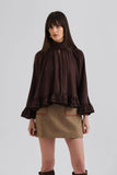 Malina Esti Cape Blouse in Chocolate