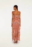 Farm Rio Boho Enhance Mocha Maxi Ruffles Skirt in Mocha