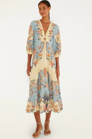 Farm Rio Boho Beauty Butter Maxi Dress in Multi