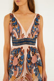 Farm Rio Garden Scarf Midi Dress in Pink