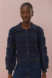 Farm Rio Mixed Stitches Cardigan in Blue