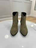 Donna Lei Boston Suede Boot in Military Green