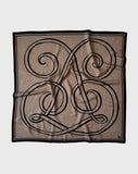 Le Scarf Wool Monogram Scarf in Taupe