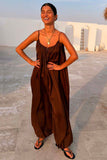 Never Fully Dressed Balloon Jumpsuit in Chocolate