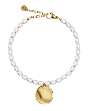 Edblad Pearl Signet Bracelet in Gold