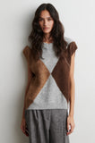 Second Female Forca Knit Vest in Light Grey