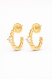 Talis Chains Everyday Twist Hoops in Cz Gold