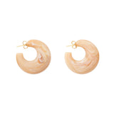 Vanessa Baroni Moon Earring in Creme Brulee Marble