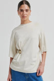 Second Female Enora Brooch Tee in Beige