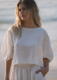 Lilly Pilly Leia Linen Top in Ivory