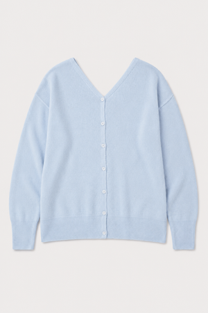 Solocascmir Button Jumper in Cielo