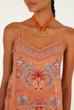 Farm Rio Boho Enchance Mocha Ties Blouse in Mocha