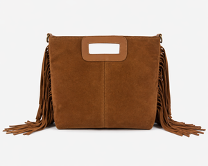 Penelope Chilvers Mini Fringe Suede Bag in Tan