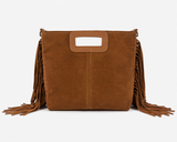 Penelope Chilvers Mini Fringe Suede Bag in Tan