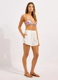 Seafolly Side Drawstring Shorts in White
