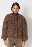 Berenice Gilian Faux Fur Jacket in Mocha