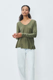 American Vintage Jac 52 V-Neck in Khaki Vintage