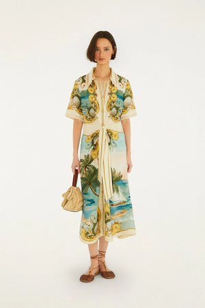 Farm Rio Royal Sea Midi Dress in Multi