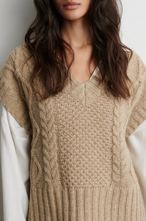 Second Female Janne Knit Vest in Camel