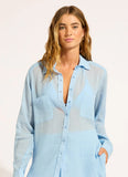 Seafolly Breeze Beach Shirt in Powder Blue