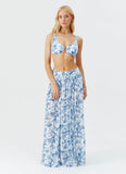 Melissa Odabash Mira Skirt in Blue Leaf