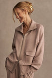 Varley Roxbury Zip Through in Taupe