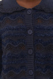 Farm Rio Mixed Stitches Cardigan in Blue