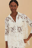 Farm Rio Sun Eyelet Shirt in White