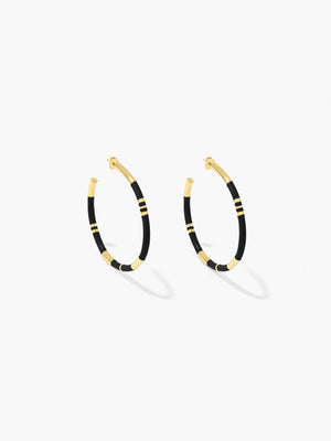 Aurelie Bidermann Positano Creole Hoops Large in Black