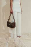 Malina Elvina Wood Pearl Bag in Expresso