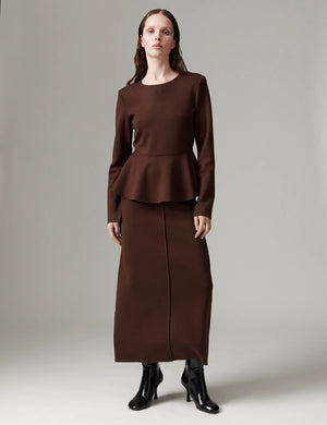 Day Birger Et Mikkelson Suzie Scuba Skirt in Coffee