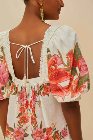 Farm Rio Summer Fruit Blouse in Off White