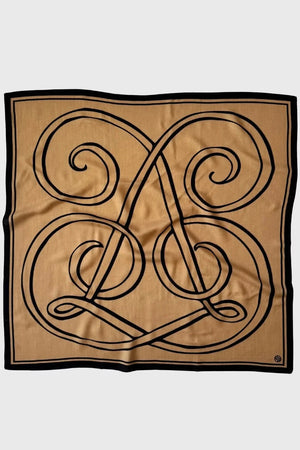 Le Scarf Wool Monogram Scarf in Cappuccino