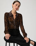 Paige Desano Silk Shirt in Brown