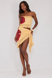 Farm Rio Tie Side Skirt Fringe in Beige