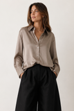 Silk 95 Five Au Luxe Top in Taupe